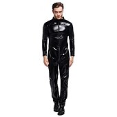 olcso Fényes-Zentai öltöny Szerepjáték Jelmezek Cicaruha Farsangi jelmez Overall Férfi Női Beépített stílus Tömör szín Spandex Latex Ruha mert Farsang Felnőttek
