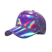 economico Cappellino da baseball da uomo-Unisex Cappellino da baseball Cappello da sole Nero Argento Tessuto non tessuto laser La moda Informale minimalismo Esterno Da mare Liscio Regolabile Di tendenza