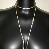 preiswerte Zubehör und mehr-Halsketten Körper-Kette / Bauchkette Para Cuerpo Elegant und luxuriös Glanz Sexy Strass Für Scheibe Cosplay Karneval Damen Modeschmuck Modeschmuck