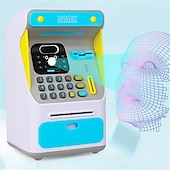 baratos eletrodomésticos-mini banco de dinheiro atm com bloqueio eletrônico, reconhecimento facial, rolagem automática, papel-moeda &amp; moeda para crianças adolescentes meninos meninas sal
