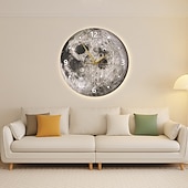 baratos Lâmpada de parede de pintura decorativa-lâmpada de parede relógio 40/60/80cm branco quente decoração de casa moderna lâmpadas de parede led compatíveis com estudo sala de estar cabeceira quarto 110-240v