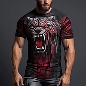  Herren Grafik Tiermotiv T Shirt Kurzarm T-Shirt 3D-Druck Rundhalsausschnitt Hemd Täglich Designer Retro Vintage Sport im Freien Ferien Ausgehen Rote Blau Purpur Frühling & Sommer Bekleidung S M L XL