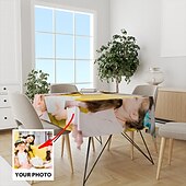 baratos Presentes Personalizados-Toalha de Mesa Personalizada Cobertura Retangular de Mesa Para Decoração Interna Externa Tamanho Total Anti Sujeira e À Prova de Óleo