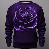 billiga 3D-tröjor för män-Herr Reste sig Grafisk Tröjor Pullover-tröja Långärmad Tröja Rund hals Mode Dagligen Ledigt 3D-tryck Semester Helgdag Utekväll Mönster Vår &amp; Höst