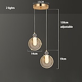halpa Saarivalot-led-riippuvalaisin 1/2 kevyt lasi kristalli luova lampunvarjostin teollinen metalli kattovalaisimet luova baarityylinen tunnelma kattokruunu olohuoneeseen, keittiösaarekkeeseen, makuuhuoneeseen