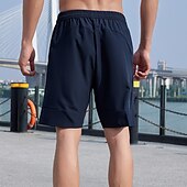 billiga aktiva shorts för män-Herr Atletiska shorts Joggingshorts Gymshorts Sport Utekväll Helgen Andningsfunktion Snabb tork Löpning Fritid Ficka Snörning Elastisk midja Slät Knelängd Gymnastik Sportkläder Svart Kungsblå