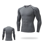 economico T-shirt e canotte attive da uomo-Per uomo maglietta Maglia da palestra Maglia a compressione Camicia fitness Top da uomo Girocollo Manica lunga Sportivo Da mare Per uscire Casual / quotidiano Asciugatura rapida Traspirazione del