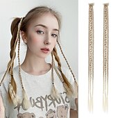 cheap Crochet Hair-Clip in Braids Hair Extensions REECHO 6 PCS Clip in Hair Extensions Baby Braids Braids for Summer and Party 22 Long Natural Soft Synthetic Hairpieces