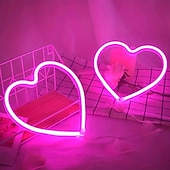 levne Neonová LED světla-neonové světlo růžové srdce, LED neonové světlo napájené baterií nebo USB, párty, valentýnské dekorace, stolní a nástěnné dekorace, dívčí pokoj, ubytovna, domácí dekorace k výročí svatby