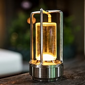 economico Lampade da tavolo-Lampada da tavolo a led senza fili Lampada da scrivania in metallo da bar retrò Ricaricabile Touch Dimmer Luce notturna Ristorante Camera da letto Arredamento per la casa all&#039;aperto