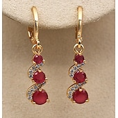 abordables Pendientes-Mujer Pendientes colgantes Pendiente Estilo retro Alegría Elegante Vintage Moda Lujo Dulce Aretes Joyas Rojo claro / Verde / Arco Iris Para Boda Víspera de Todos los Santos Regalo 1 Par