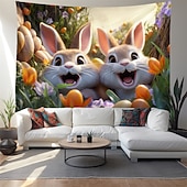 abordables Tapices de vacaciones-Tapiz Colgante Arte de Pared Gran Tapiz Conejo Animal Mural Decoración Fotográfica Fondo Manta Cortina Decoración para el Hogar Dormitorio Sala de Estar