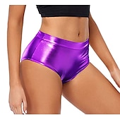 preiswerte Unterteile-Metallisch 1980er Glänzendes Latex-Patent Shorts PU - Leder Figurbetontes Einfarbig Damen Maskerade Party Junggesellinnenabschiedsparty Pride Parade Erwachsene Shorts