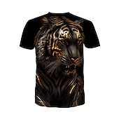  Homme Graphique Animal Tigre T-shirt Manche Courte T-shirt Impression 3D Col ras du cou Chemise Quotidien Designer Rétro Vintage Sport en Plein Air Fête Sortir Bleu Jaune Orange Printemps & Été