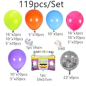 voordelige Feest benodigdheden-Jaren &#039;80 en &#039;90 themaballonkettingset boogdisco 4D radioballon retro feestdecoratie