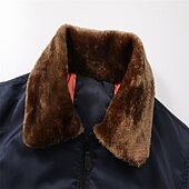 abordables veste de sport-Homme Manteau d&#039;hiver Bomber Veste Blouson Veste décontractée Extérieur Usage quotidien Chaud Poche Automne Hiver Plein Mode Vêtement de rue Revers Normal Noir Bleu Roi Vert Véronèse Veste