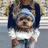 Women's Sweatshirt Pullover Dog Casual Sports Active Sportswear Round Neck Long Sleeve Top Micro-elastic Fall & Winter Comfrt Breathable Soft Fabric4