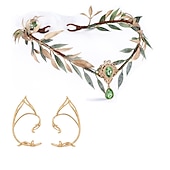 baratos Acessórios e mais-Elegante Medieval Renascentista Traje Cosplay Peça para Cabeça Coroa Princesa Elfo Leaf Mulheres Para Meninas Celta Fantasia Real Dia Das Bruxas Carnaval Baile de Máscaras Adolescente Adulto 1 Jóia