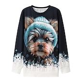 cheap Animals Tops-Women's Sweatshirt Pullover Dog Casual Sports Active Sportswear Round Neck Long Sleeve Top Micro-elastic Fall &amp; Winter Comfrt Breathable Soft Fabric