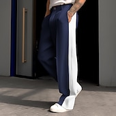 cheap Dress Pants-Men&#039;s Dress Pants Trousers Suit Pants Patchwork Front Pocket Straight Leg Color Block Comfort Business Daily Holiday Fashion Chic &amp; Modern Black White