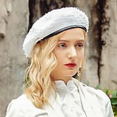 abordables Chapeaux de fête-Chapeaux béret en fibre de coton, chapeau souple pour mariage, décontracté, élégant, avec couleur pure, couvre-chef