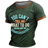 economico Magliette divertenti da uomo-Per uomo Grafico Lettera Maglietta Manica Corta maglietta Stampa 3D Girocollo Camicia Quotidiano Designer Retrò Vintage Sport all&#039;Aperto Ferie Uscire Marrone Verde militare Blu scuro Primavera