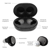 abordables Dispositivos electrónicos de cuidado personal-Audífono ITE invisible recargable - Amplificador de sonido digital mini con tono ajustable para ancianos apoyo para pérdida auditiva