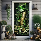 preiswerte Urlaubsteppiche-St. Patrick's Day Türabdeckungen, Türteppich, Türvorhang, Dekoration, Hintergrund, Türbanner für Haustür, Bauernhaus, Urlaub, Party, Dekorationszubehör