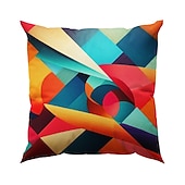 Недорогие геометрический стиль-1 штук Лён Наволочка, Геометрический принт Современное Удобная обувь Квадратный традиционный классический