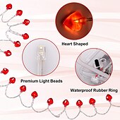 billige Batteridrevet-3m 20led valentinsdag hjerte fe lys med fjernkontroll, 8 modus lysstrenger for jule bryllupsfest dekorasjon