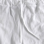 baratos Feriado-Homens Calção Shorts de linho Shorts de verão Calças Capri Com Cordão Cintura elástica Perna reta Tecido Conforto Respirável Comprimento da panturrilha Casual Diário Feriado Misto de Algodão e Linho