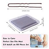 cheap Hair Styling Accessories-U Shaped Hair Pins, 200PCS 2.4inch Bun Hair Pins for Women Kids Girls Hairdressing Salon with Storage Box, for All Hair Types - Brown