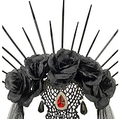 levne Příslušenství a další-Retro Punk a gotika Středověké Čelenka Čerodějnice Královna Maškarní kostým Dámské Fantazie předvečer Všech svatých Plesová maškaráda předvečer Všech svatých Plesová maškaráda Dospělé Čelenka