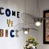 cheap Island Lights-Pendant Lamp Vintage Living Room Chandelier Pendant Lamp 60cm LED Vertigo Lamp Pendant Lights Made of Fibreglass / Polyurethane E27 for Lampshade, Restaurant, Bar, Cafe, Black 110-240V