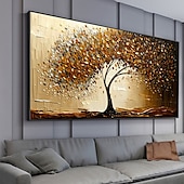 cheap Floral/Botanical Paintings-Handmade Oil Painting Canvas Wall Art Decor Original life Tree Abstract Landscape Painting for Home Decor With Stretched Frame/Without Inner Frame Painting