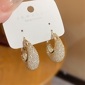 preiswerte Ohrringe-Damen Ohrstecker Tropfen-Ohrringe Kreolen Retro Tropfen Elegant Vintage Stilvoll Einfach Luxus Ohrringe Schmuck Gold Für Party Strasse Täglich Festtage Festival 1 Paar