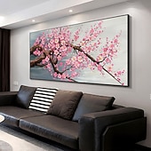 cheap Landscape Paintings-Mintura Handmade Tree Flower Oil Paintings On Canvas Wall Art Decoration Modern Abstract Picture For Home Decor Rolled Frameless Unstretched Painting