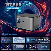 お買い得  プロジェクター-Salange hy350 プロジェクター フル hd 1080p アンドロイド 11.0 LED ホームシアター スマートフォンと互換性あり hdmi usb wifi ミラーリングビーマー