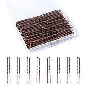 cheap Hair Styling Accessories-U Shaped Hair Pins, 200PCS 2.4inch Bun Hair Pins for Women Kids Girls Hairdressing Salon with Storage Box, for All Hair Types - Brown