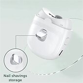 cheap Personal Protection-Electric Nail Clippers Automatic Nail Clipper with Light 2 In 1 Fingernail Cutter and File with Nail Scraps Storage USB Rechargeable Safety Fingernail Trimmer for Adults and Baby Nail Care