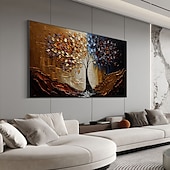 cheap Floral/Botanical Paintings-Handmade Oil Painting Canvas Wall Art Decor Original life Tree Abstract Landscape Painting for Home Decor With Stretched Frame/Without Inner Frame Painting