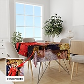 baratos Presentes Personalizados-Toalha de Mesa Personalizada Cobertura Retangular de Mesa Para Decoração Interna Externa Tamanho Total Anti Sujeira e À Prova de Óleo