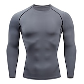 economico T-shirt e canotte attive da uomo-Per uomo maglietta Maglia da palestra Maglia a compressione Camicia fitness Top da uomo Girocollo Manica lunga Sportivo Da mare Per uscire Casual / quotidiano Asciugatura rapida Traspirazione del