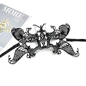 abordables accessoires de photomaton-Masque de fête en dentelle pour adultes, 10 pièces, demi-visage, boule masquée, accessoires d&#039;halloween pour femmes, masque pour les yeux amusant noir