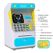 baratos eletrodomésticos-mini banco de dinheiro atm com bloqueio eletrônico, reconhecimento facial, rolagem automática, papel-moeda &amp; moeda para crianças adolescentes meninos meninas sal