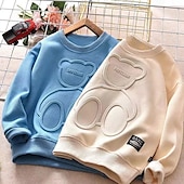 billiga Huvtröjor och tröjor för pojkar-Barn Pojkar Tröja Björn Bokstav Långärmad Crewneck Vår Höst Mode Häftig Dagligen Bomull Utomhus Ledigt