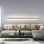 economico Lampade LED da parete-Lampada da parete a LED lunga nera, lampada da parete moderna e semplice per angolo, lampada da parete per interni in alluminio, apparecchio decorativo per camera da letto, ingresso, soggiorno