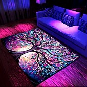 billiga Svartljus Mattor-blacklight matta uv-reaktiv glöd i mörkret område matta köksmatta halkfri oljesäker tree of life boho golvmatta vardagsrum matta inomhus utomhusmatta sovrum dekor badrumsmatta entrématta dörrmatta