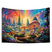 billiga Blacklight tapestries-blacklight gobeläng uv reaktiv glöd i mörkret glöd fest neon svamp väg landskap psykedelisk trippy dimmigt hängande gobeläng väggkonst väggmålning för att leva