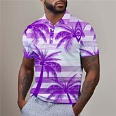halpa Miesten havaijilainen poolopaita-Kentucky Derby Miesten Havaijilaiset poolopaidat Golfpaita Lyhythihainen Poolopaidat Kauluspaidat Vapaa-aika Ranta-asut Lomavaatteet Trooppiset vaatteet Juhla-asut Napit 3D-tulostus Kesä Järven